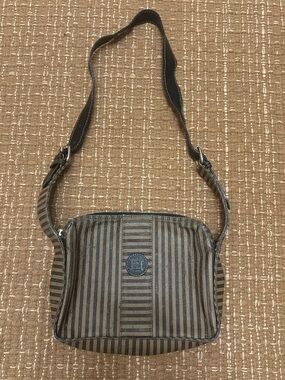 Fendi Brown and Black Striped Messenger Bag